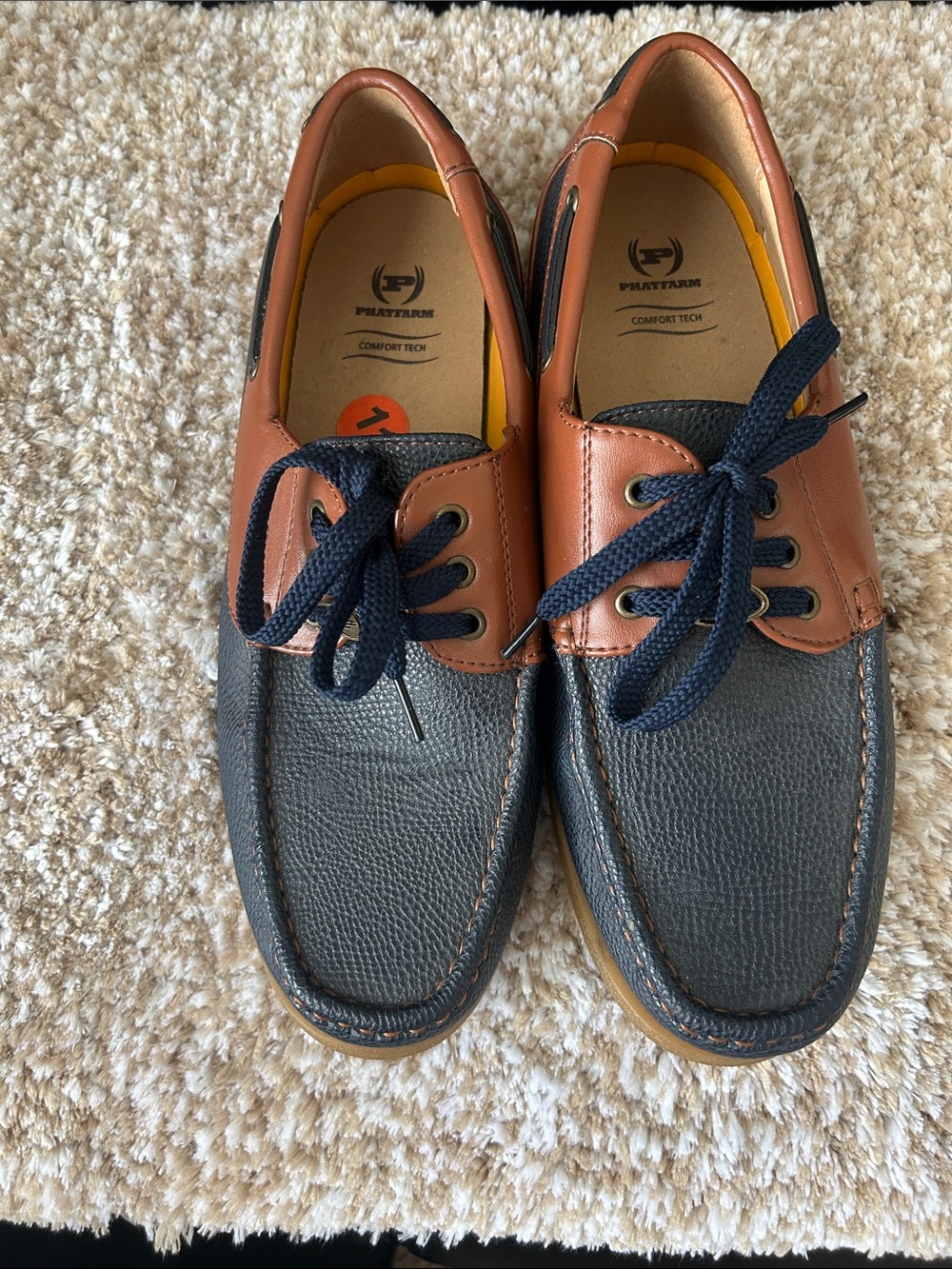 Phattfarm Two-Tone Brown & Navy Boat Shoes